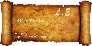 Léb Erika névjegykártya